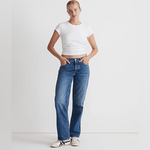 Madewell Low-Slung Straight Leg Blue Baggy Jeans H - Picture 1 of 7